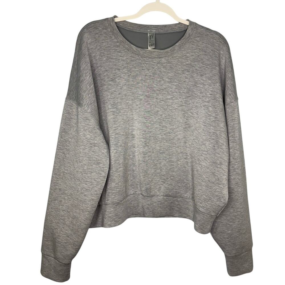 SPANX AirEssentials Crewneck Sweatshirt Heathered Gray Size XL Women's Pullover